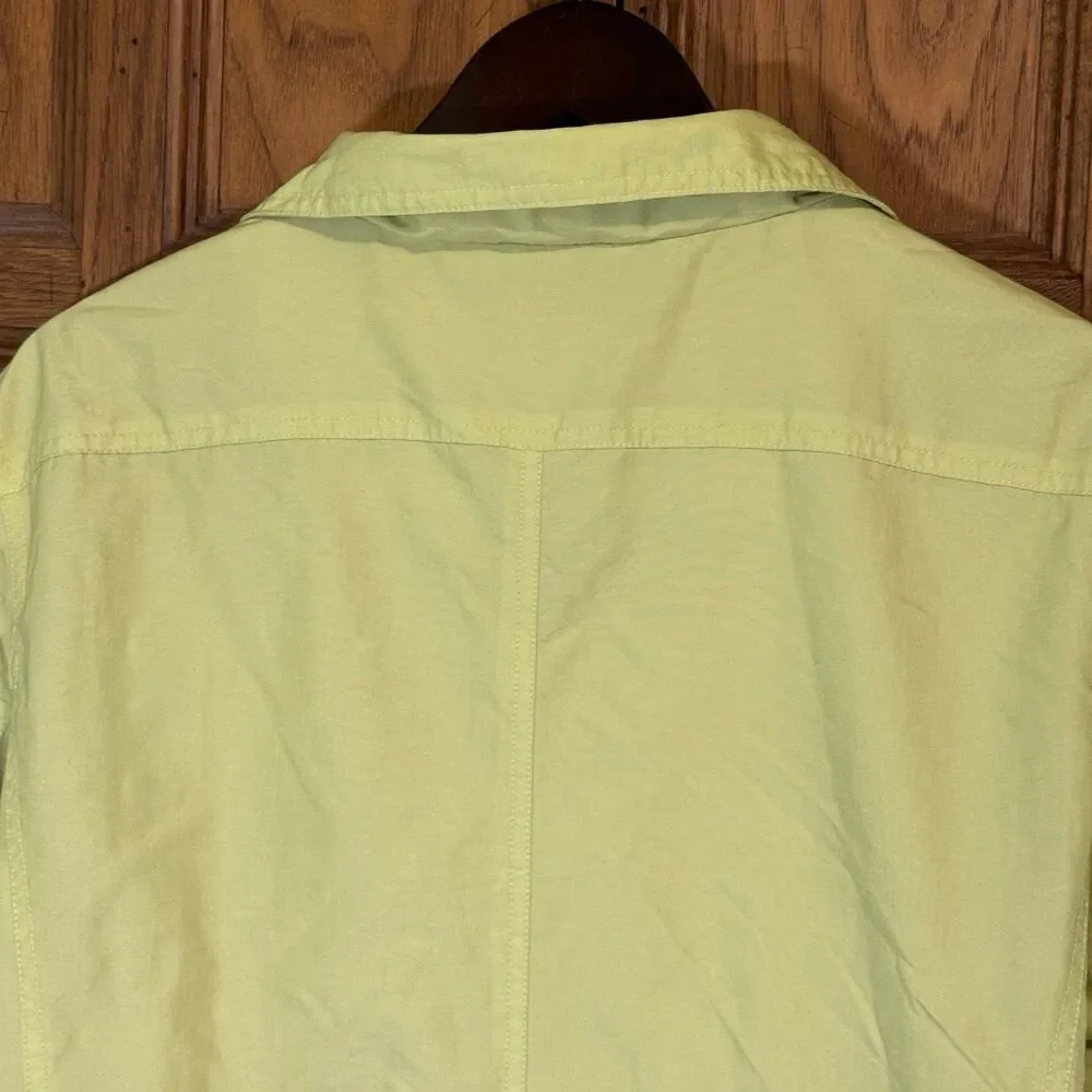 Coldwater Creek Lime Green Nylon Zip Up Lightweight Jacket Women's 1X Mesh Lined